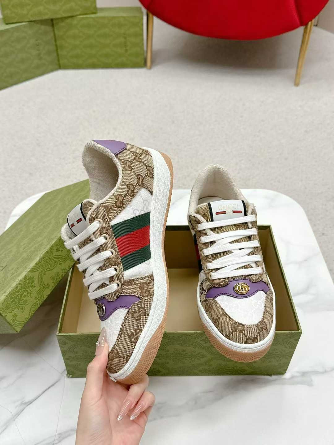Aurora Custom StudioGucci Screener GG Supreme Sneakers - Image 2