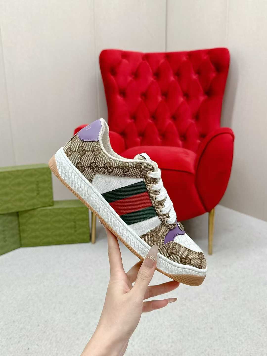 Aurora Custom StudioGucci Screener GG Supreme Sneakers - Image 3
