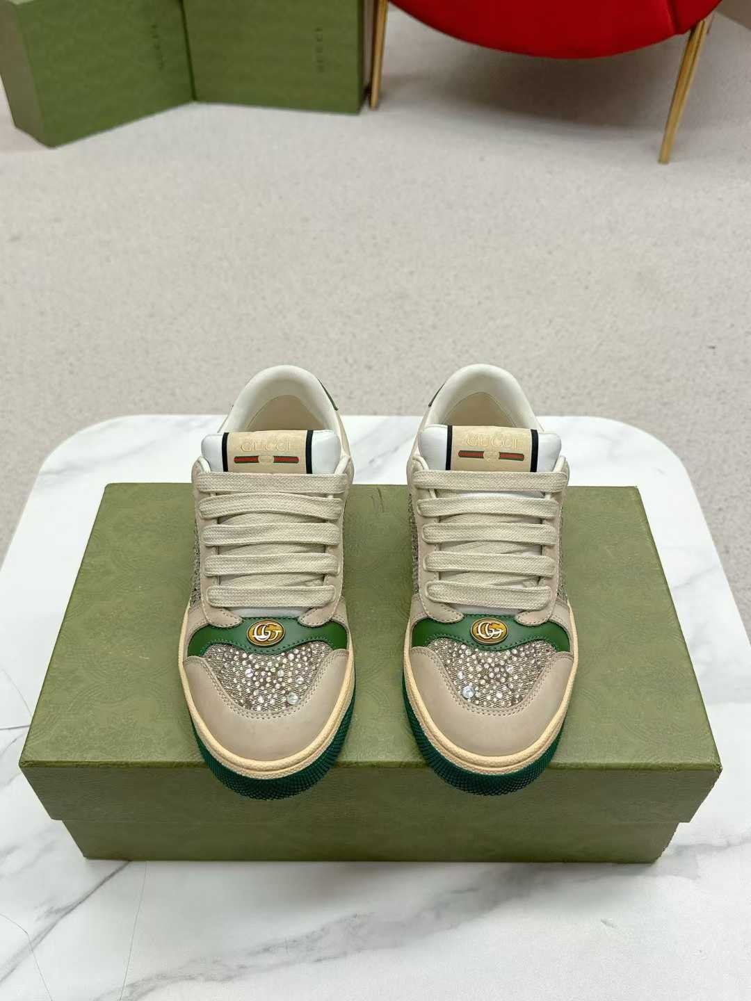 Aurora Custom StudioGucci Screener GG Supreme Sneakers - Image 3