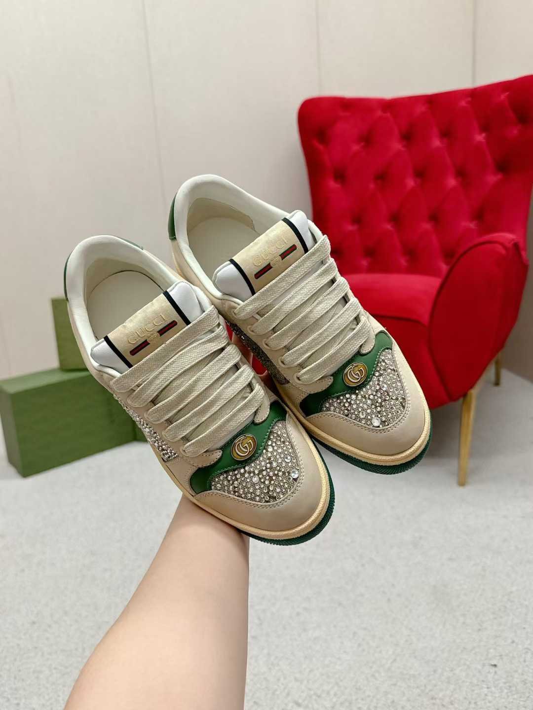 Aurora Custom StudioGucci Screener GG Supreme Sneakers - Image 4