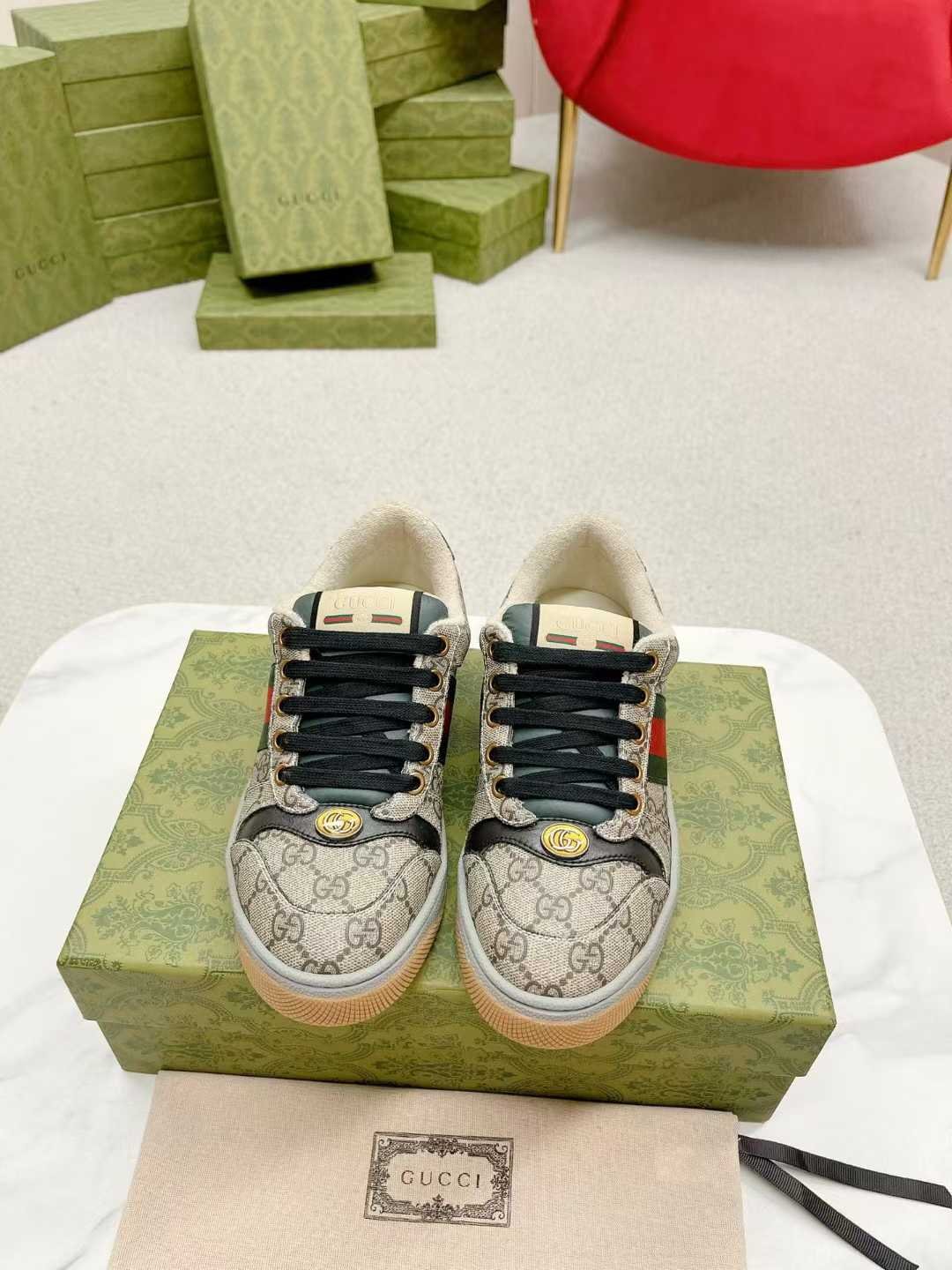 Aurora Custom StudioGucci Screener GG Supreme Sneakers - Image 2