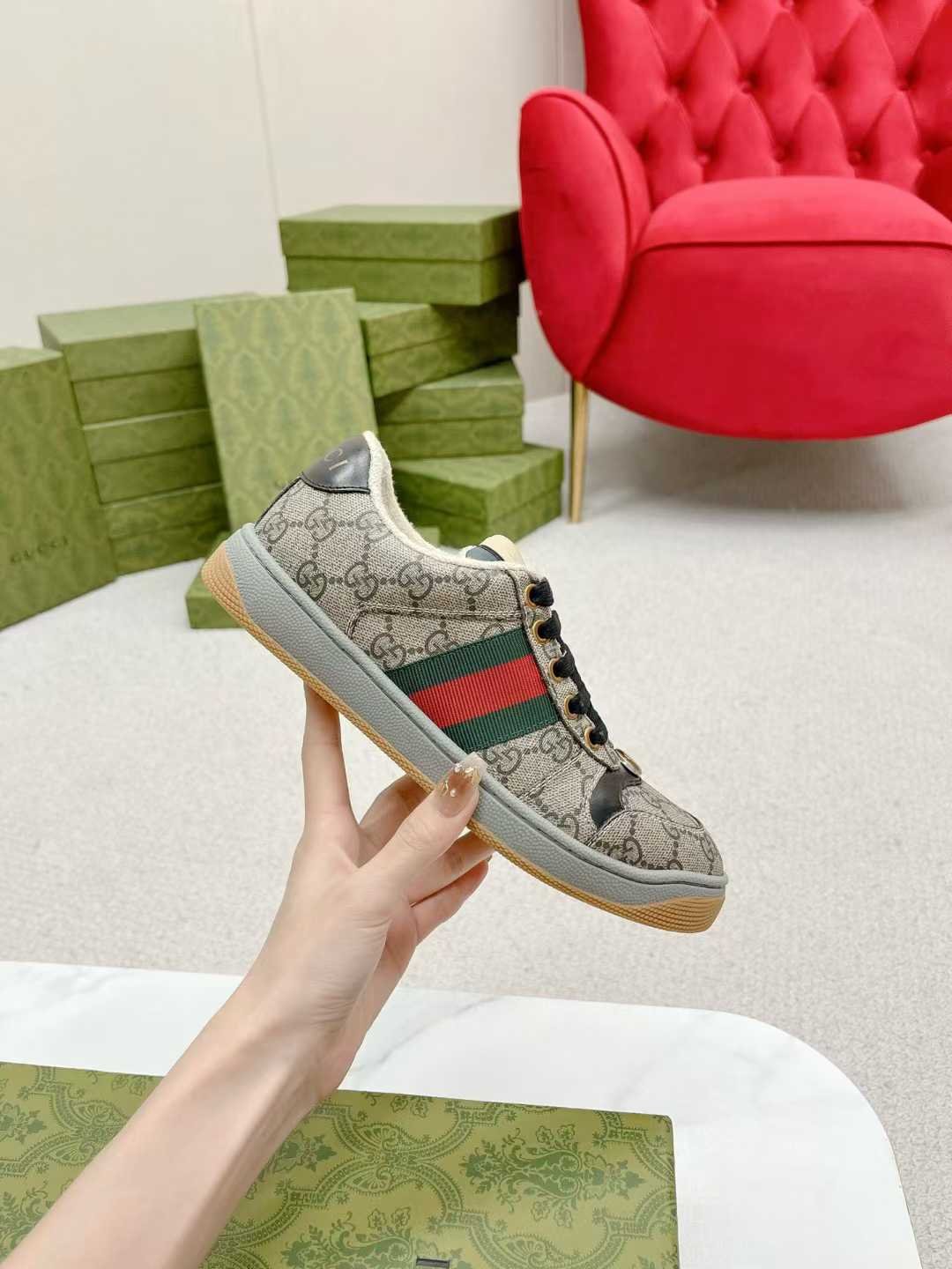 Aurora Custom StudioGucci Screener GG Supreme Sneakers - Image 4