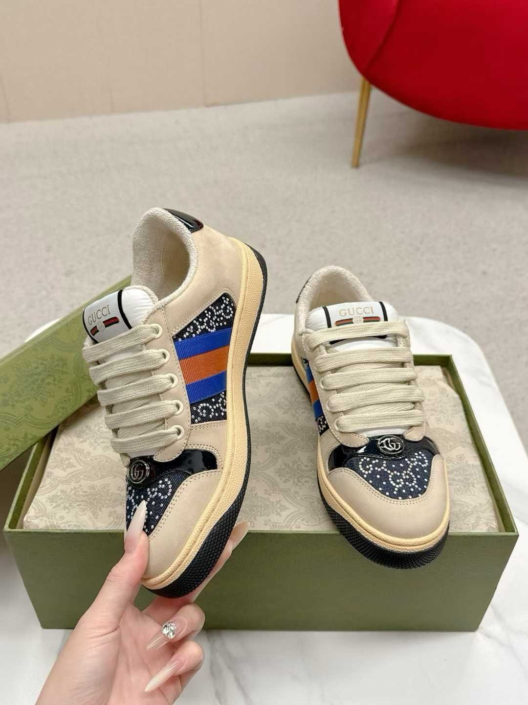 Aurora Custom StudioGucci Screener GG Supreme Sneakers - Image 4