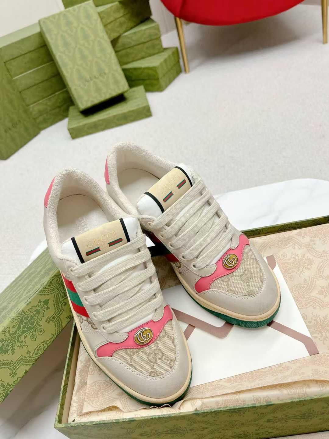 Aurora Custom StudioGucci Screener GG Supreme Sneakers - Image 5