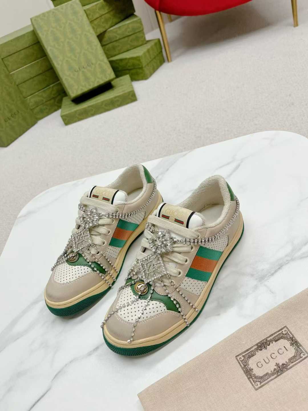 Aurora Custom StudioGucci Screener GG Supreme Sneakers - Image 4