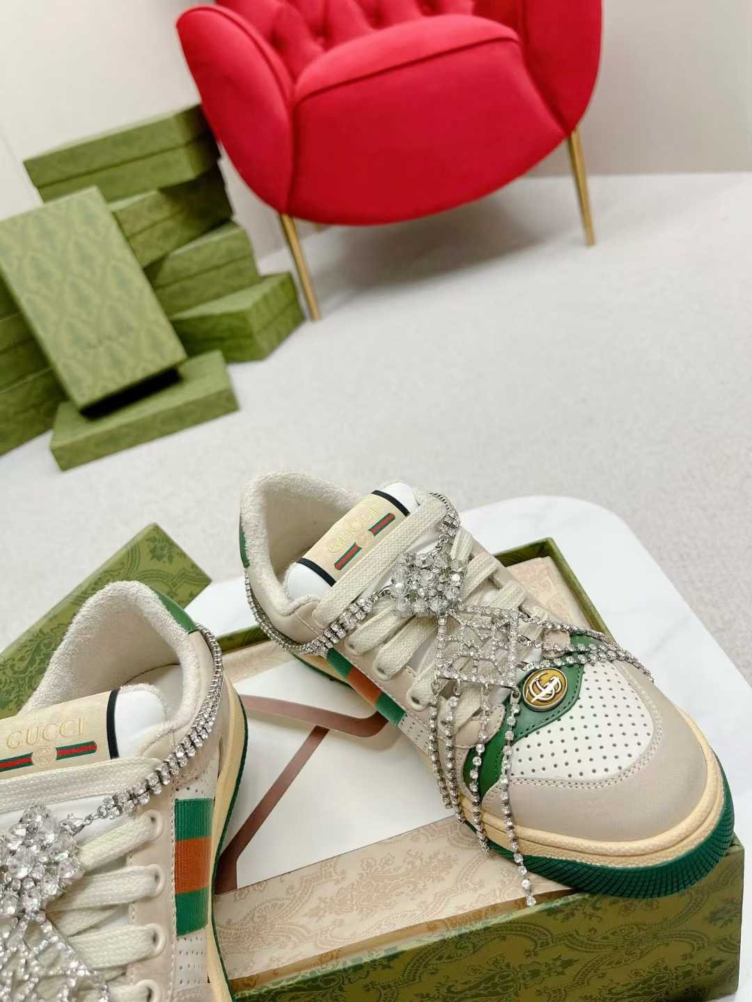 Aurora Custom StudioGucci Screener GG Supreme Sneakers - Image 6