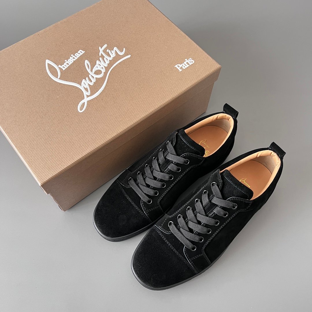 Aurora Custom Christian Louboutin Louis Junior Spikes low-top sneakers in black.Top-tier cutting-edge batch of high-quality goods - Image 9