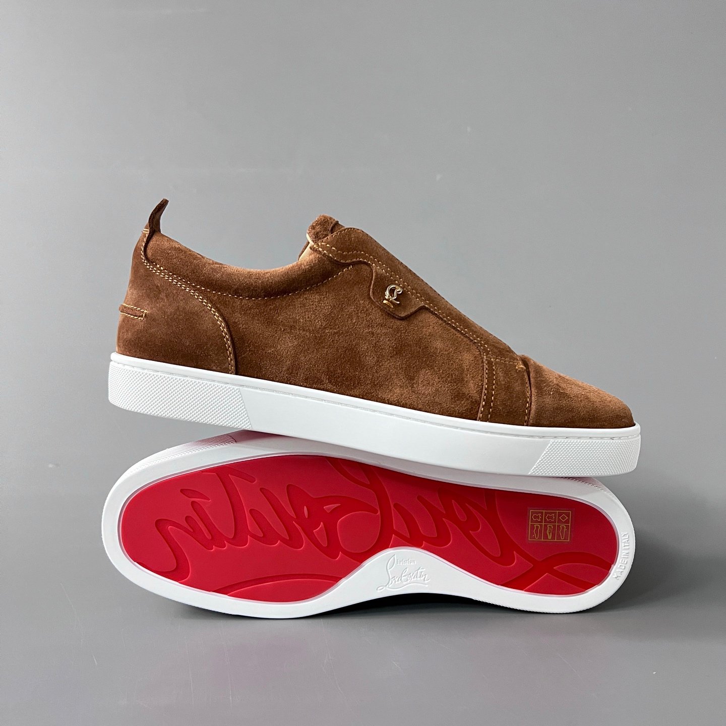 Aurora Custom Christian Louboutin Louis Junior Spikes low-top sneakers in brown Top-tier cutting-edge batch of high-quality goods - Image 6