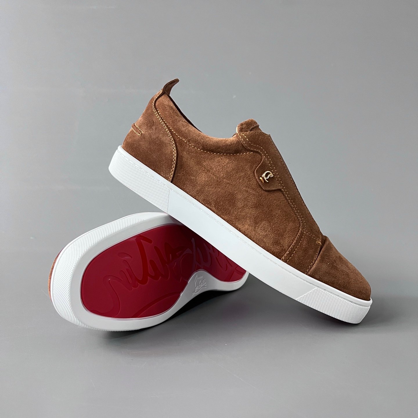 Aurora Custom Christian Louboutin Louis Junior Spikes low-top sneakers in brown Top-tier cutting-edge batch of high-quality goods - Image 7