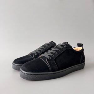 Aurora Custom Christian Louboutin Louis Junior Spikes 'Graphic Black' CL Louis Junior series black geometric embossed stud sneakers