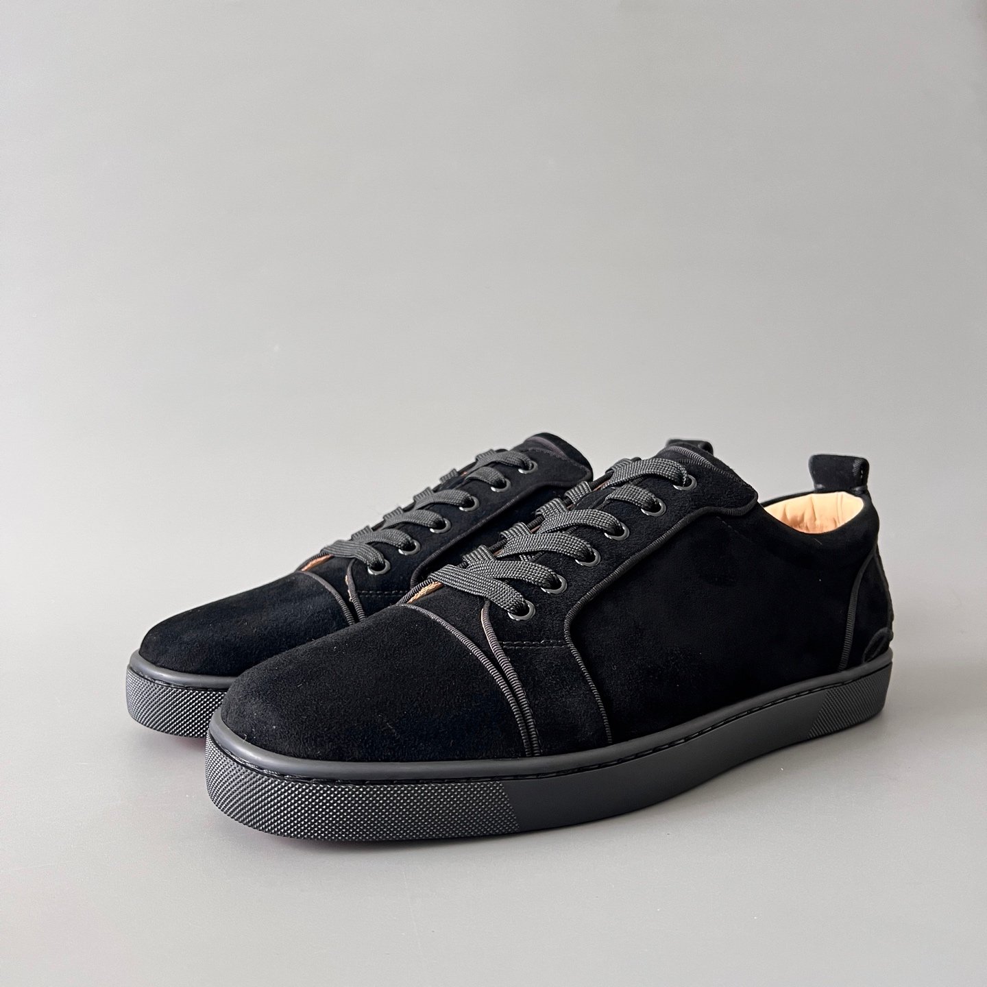 Aurora Custom Christian Louboutin Louis Junior Spikes 'Graphic Black' CL Louis Junior series black geometric embossed stud sneakers
