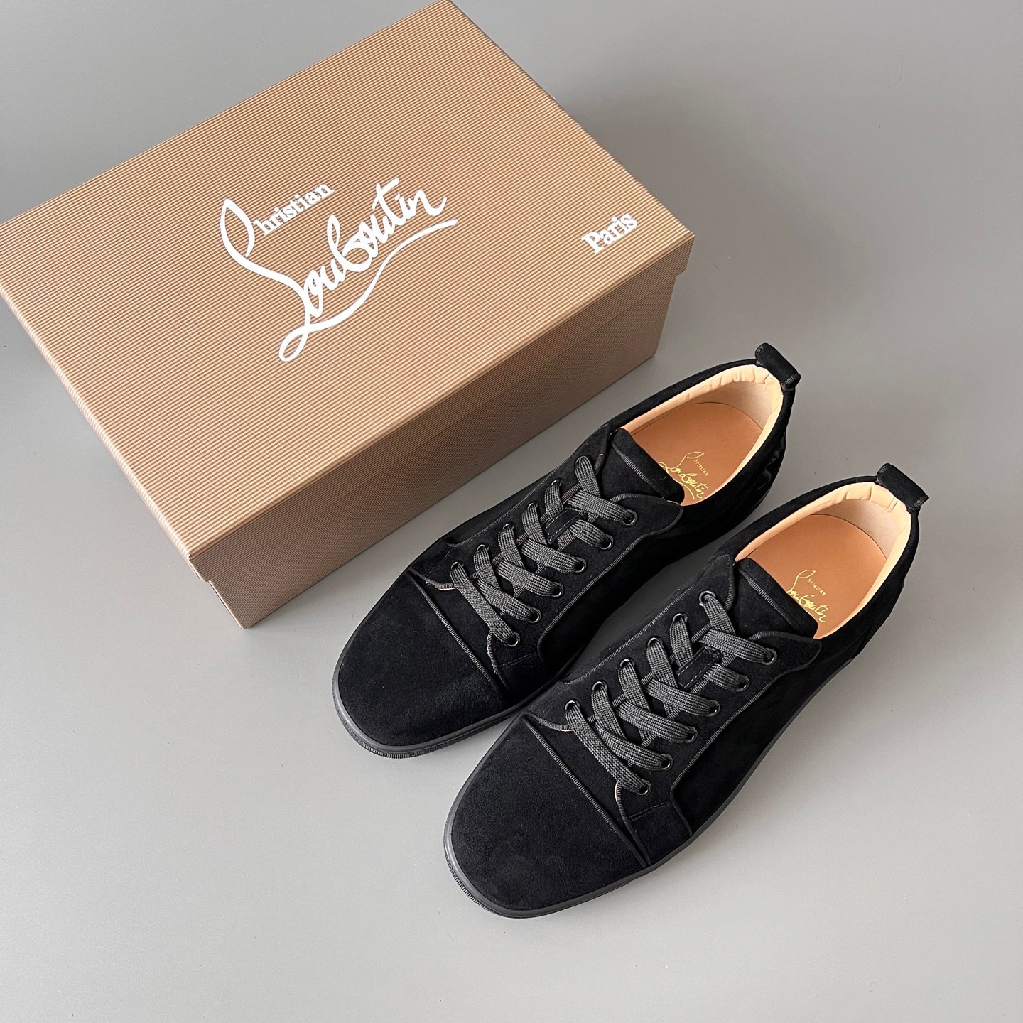 Aurora Custom Christian Louboutin Louis Junior Spikes 'Graphic Black' CL Louis Junior series black geometric embossed stud sneakers - Image 9