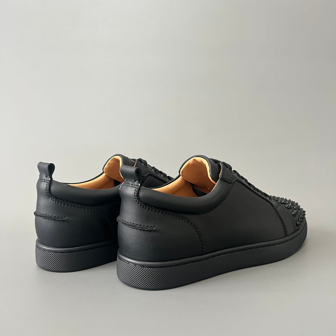 AuroraCustom Christian Louboutin Louis Junior Spikes "Triple Black" (Matte Leather) - Image 5