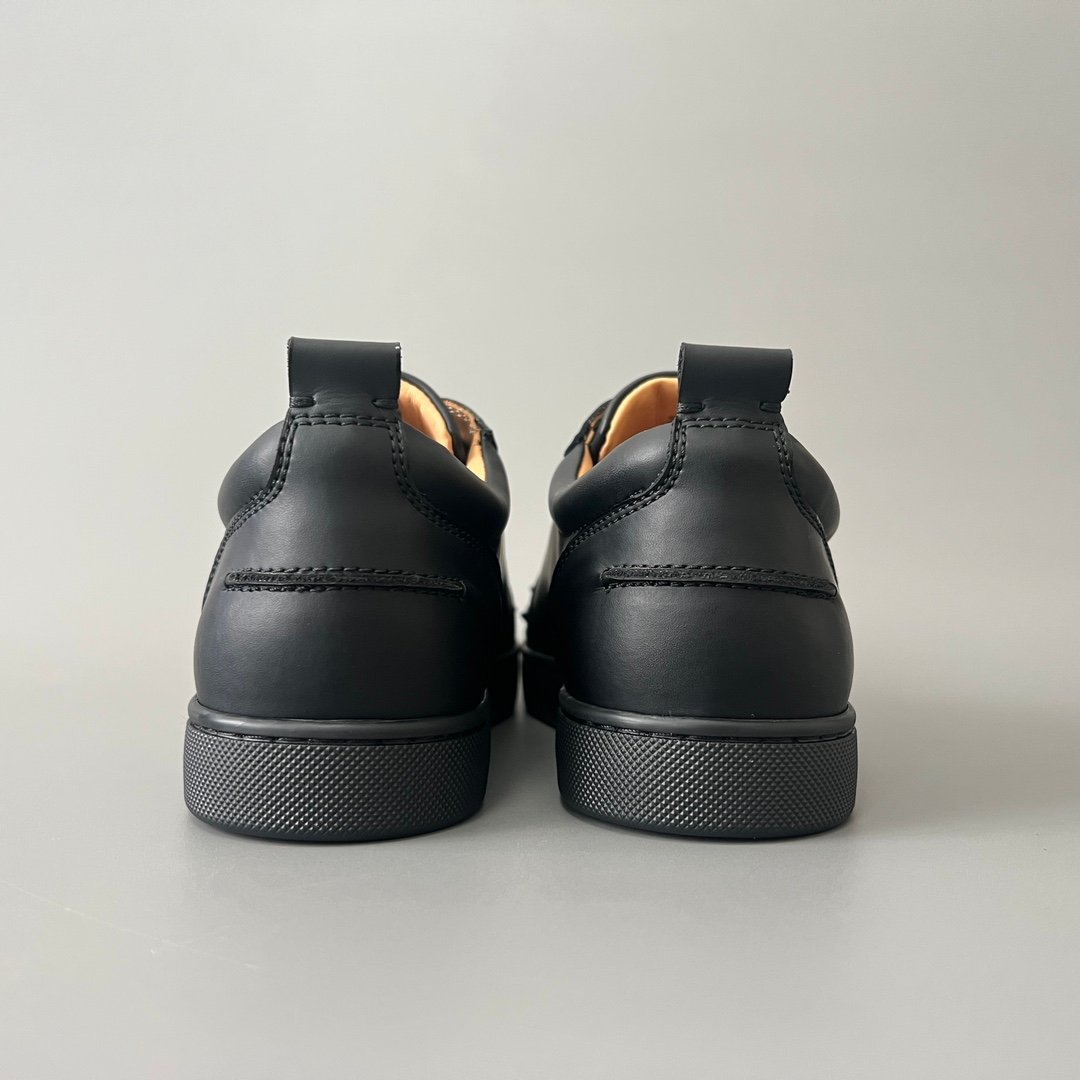 AuroraCustom Christian Louboutin Louis Junior Spikes "Triple Black" (Matte Leather) - Image 6