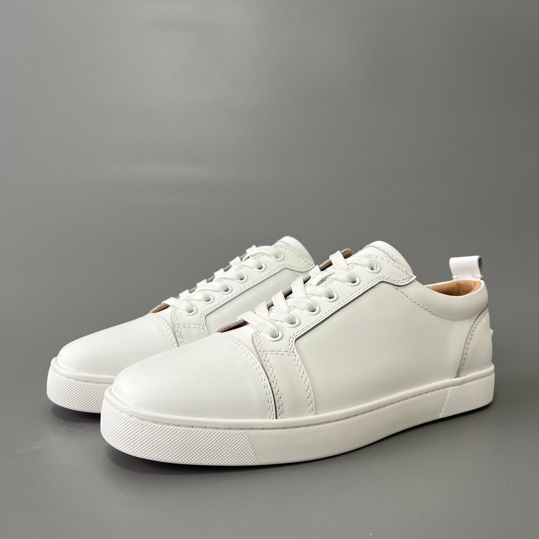 Aurora Custom Christian Louboutin Louis Junior "Triple White" (Smooth Leather - No Spikes) - Image 2