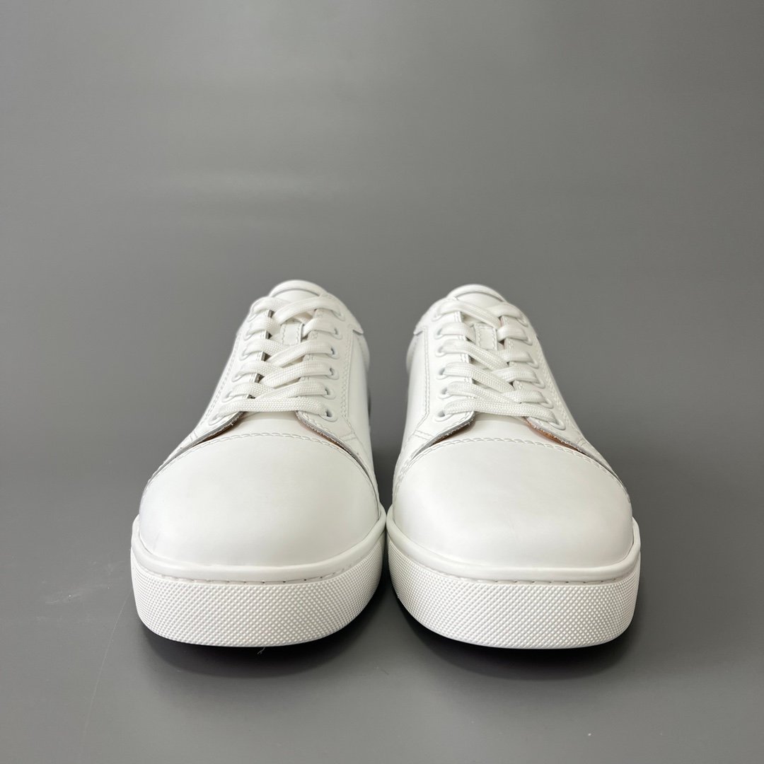 Aurora Custom Christian Louboutin Louis Junior "Triple White" (Smooth Leather - No Spikes) - Image 3