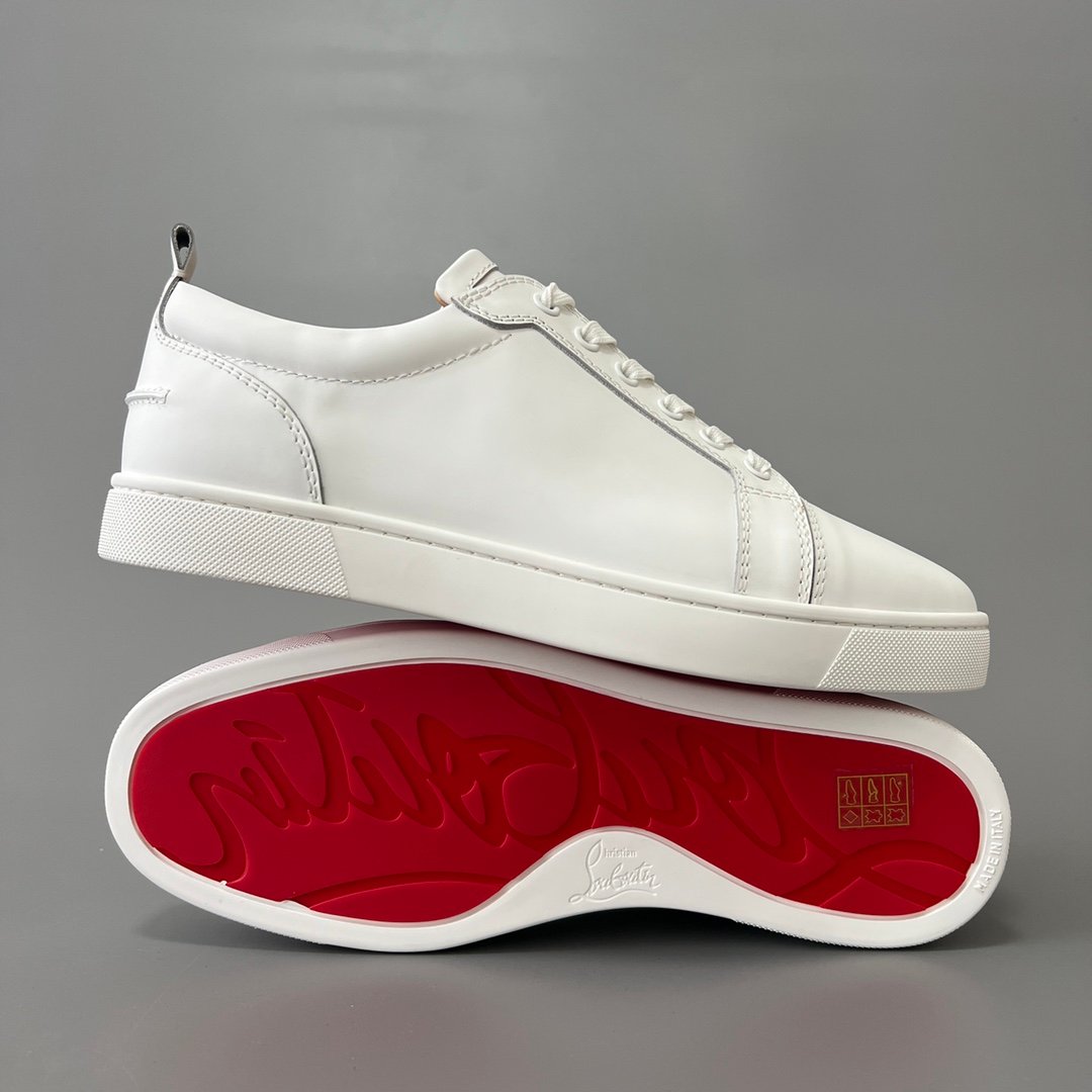 Aurora Custom Christian Louboutin Louis Junior "Triple White" (Smooth Leather - No Spikes) - Image 7
