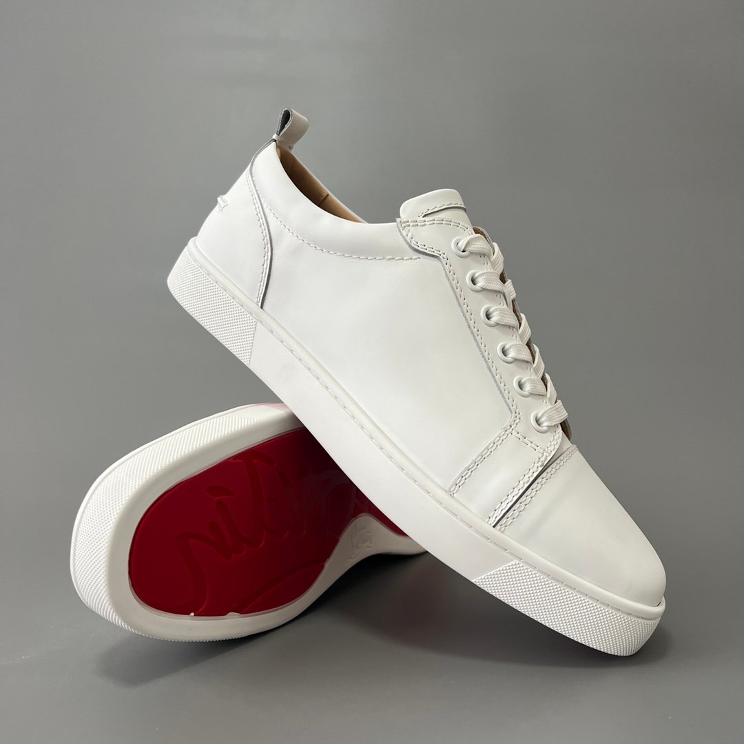 Aurora Custom Christian Louboutin Louis Junior "Triple White" (Smooth Leather - No Spikes) - Image 8