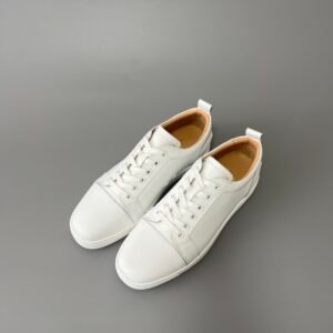 Aurora Custom Christian Louboutin Louis Junior "Triple White" (Smooth Leather - No Spikes)
