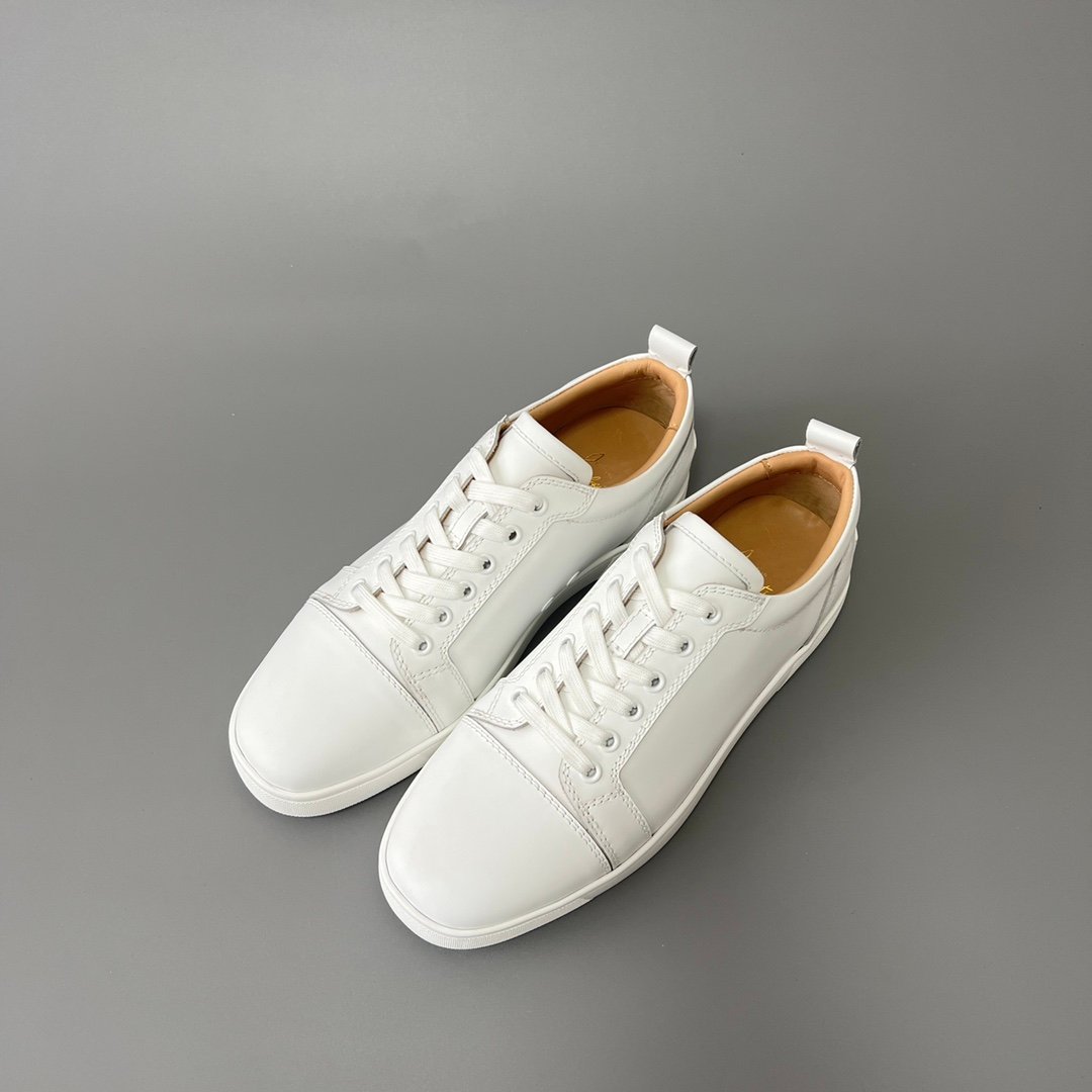 Aurora Custom Christian Louboutin Louis Junior "Triple White" (Smooth Leather - No Spikes)