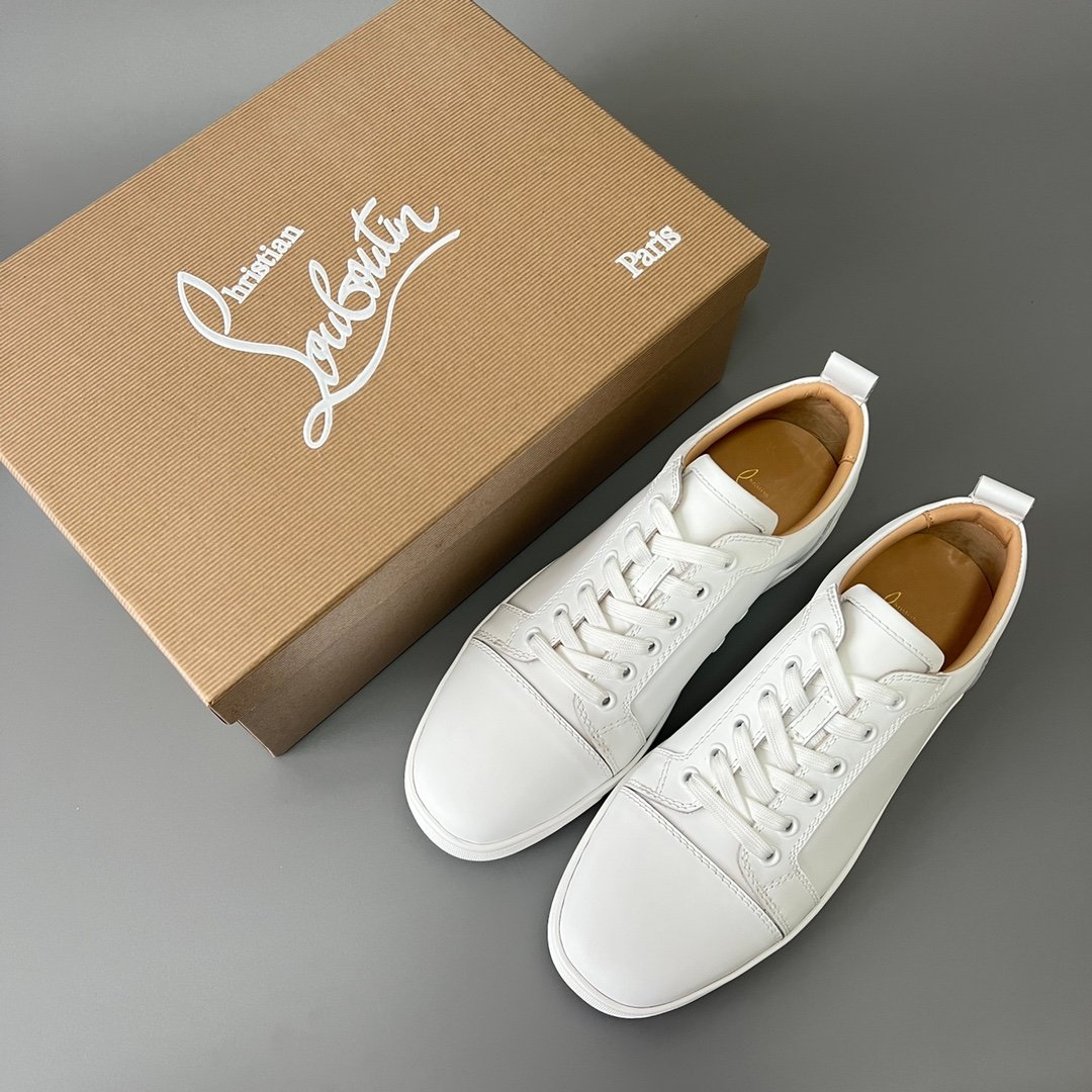 Aurora Custom Christian Louboutin Louis Junior "Triple White" (Smooth Leather - No Spikes) - Image 9
