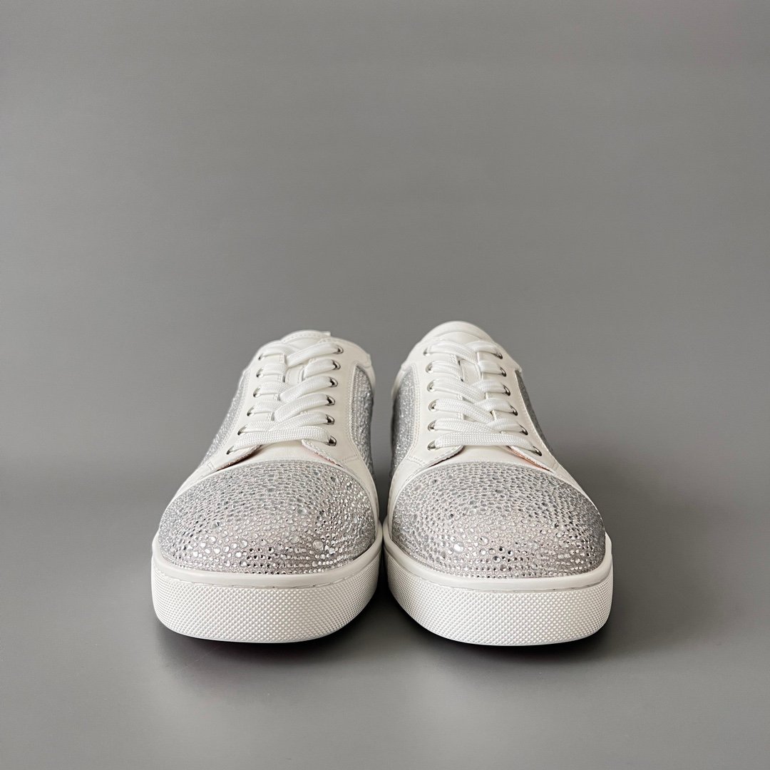 AuroraCustom Christian Louboutin Louis Junior "White Strass" (Crystal Pave) - Image 3