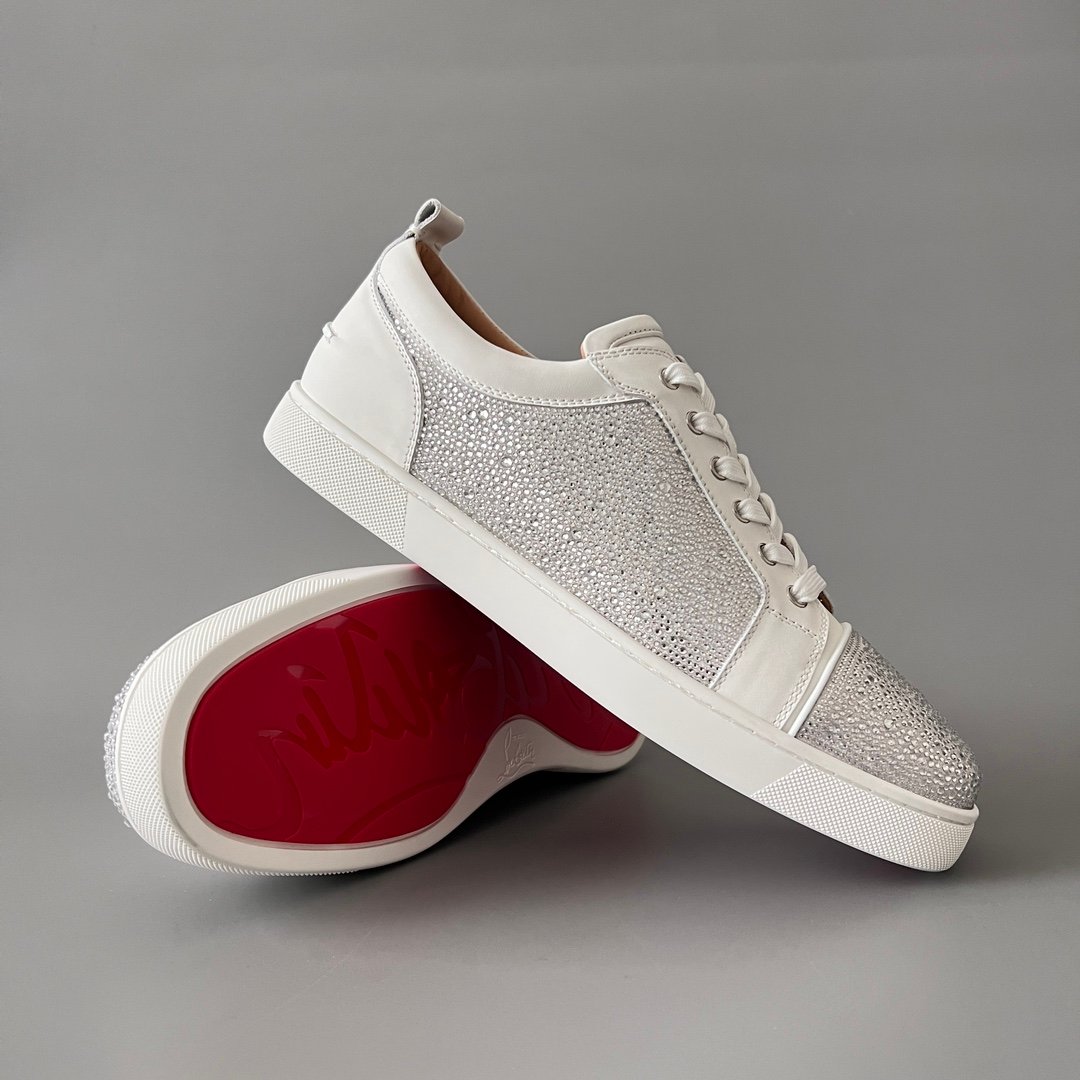 AuroraCustom Christian Louboutin Louis Junior "White Strass" (Crystal Pave) - Image 8