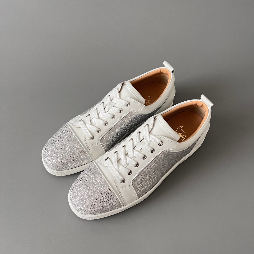 AuroraCustom Christian Louboutin Louis Junior "White Strass" (Crystal Pave)
