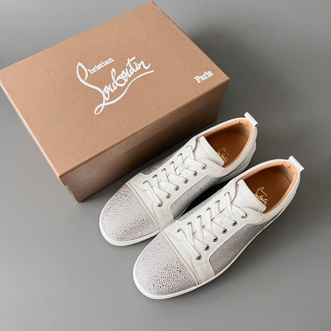 AuroraCustom Christian Louboutin Louis Junior "White Strass" (Crystal Pave) - Image 9