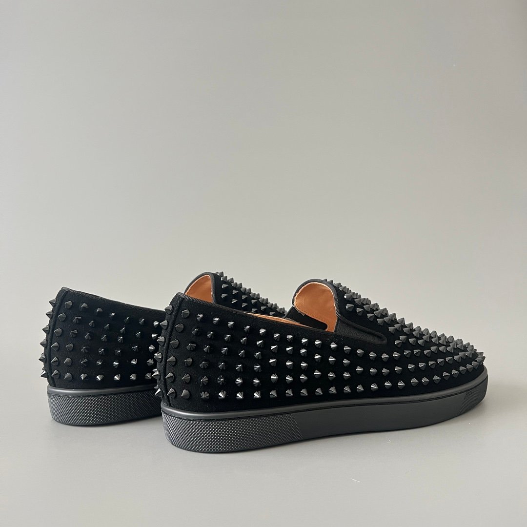 AuroraCustom Christian Louboutin Roller-Boat "Triple Black" All-Over Spikes - Image 5