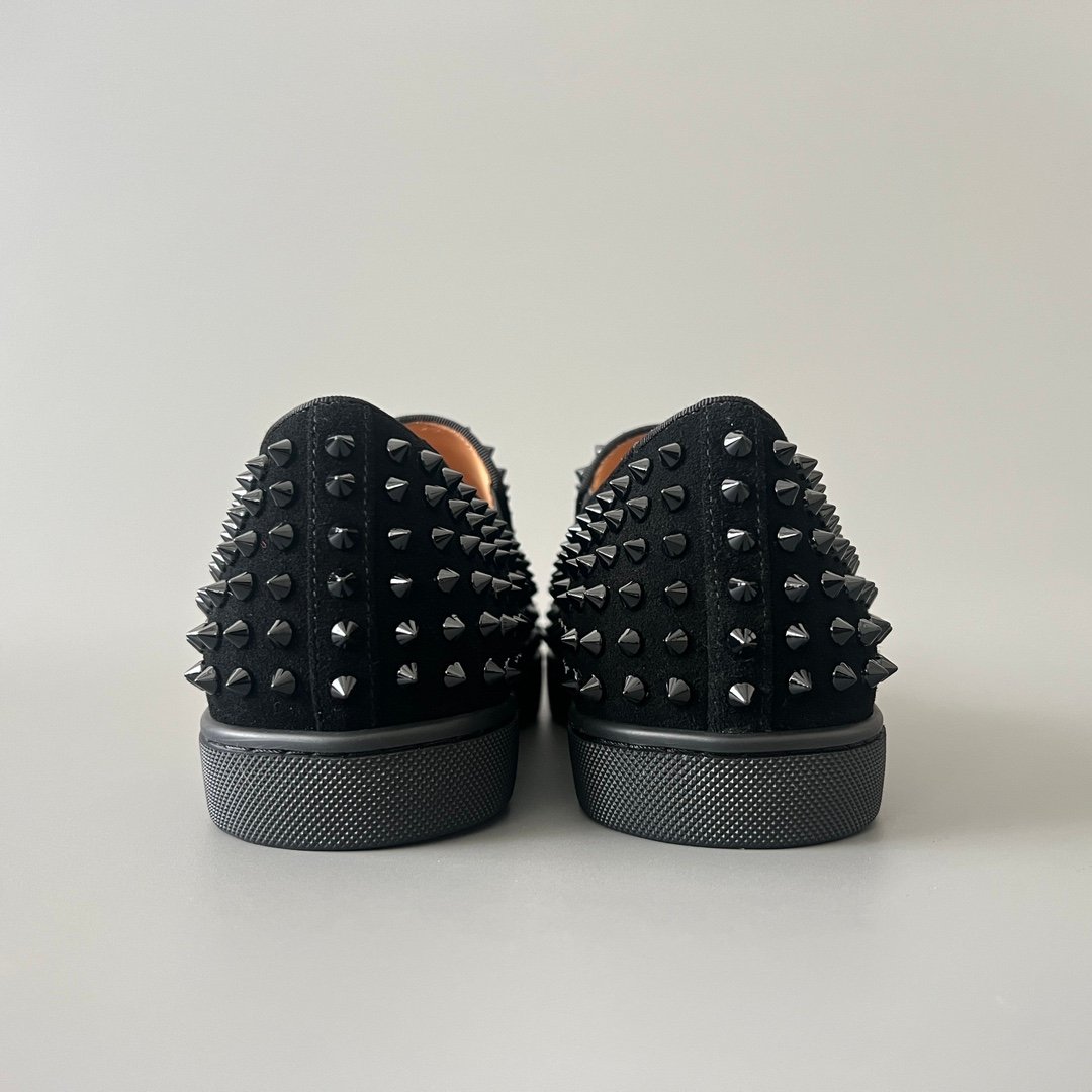 AuroraCustom Christian Louboutin Roller-Boat "Triple Black" All-Over Spikes - Image 6