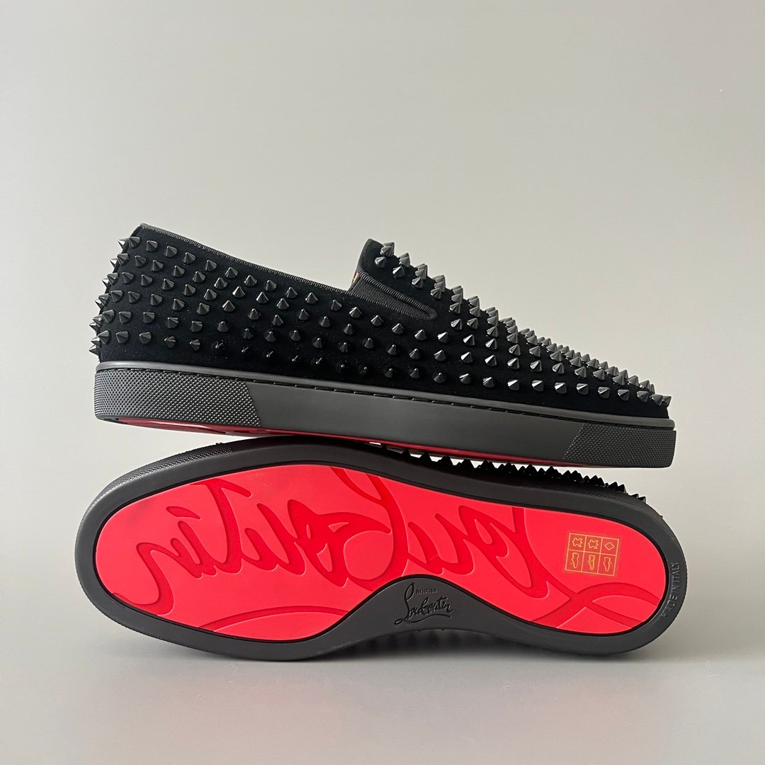 AuroraCustom Christian Louboutin Roller-Boat "Triple Black" All-Over Spikes - Image 7
