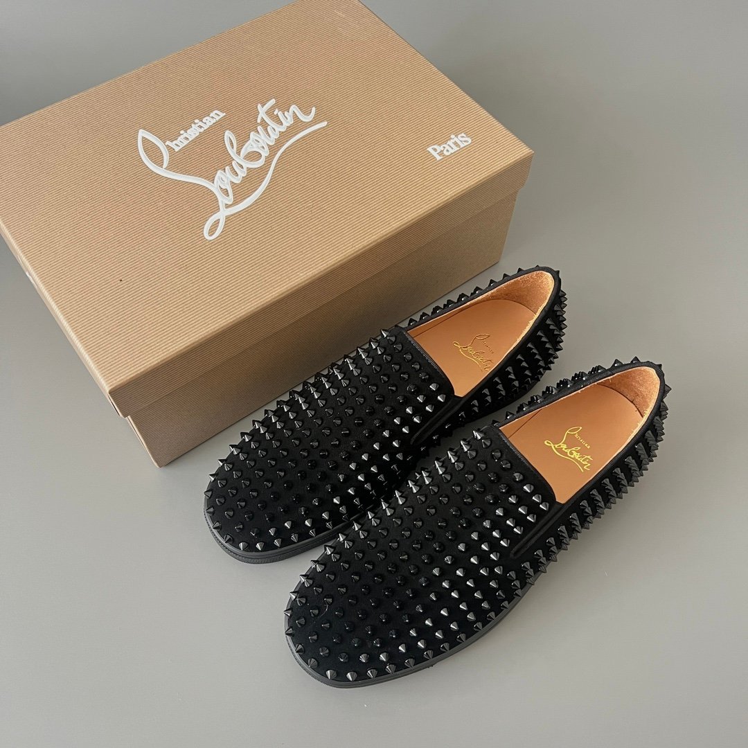 AuroraCustom Christian Louboutin Roller-Boat "Triple Black" All-Over Spikes - Image 9