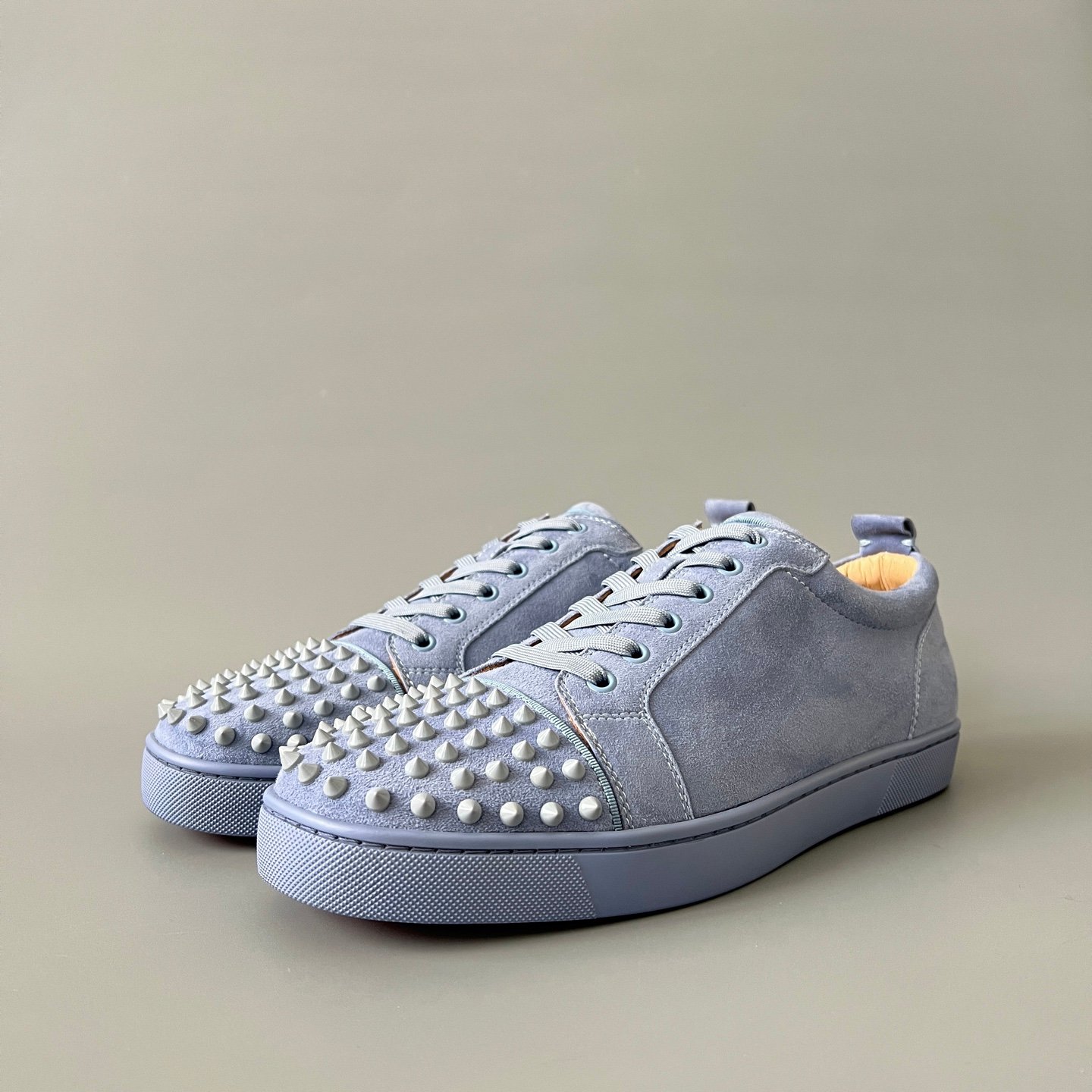 Aurora Custom Christian Louboutin Louis Junior Spikes "Slate Grey" Monochromatic - Image 2