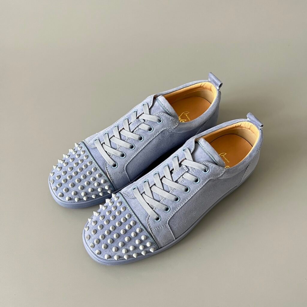 Aurora Custom Christian Louboutin Louis Junior Spikes "Slate Grey" Monochromatic