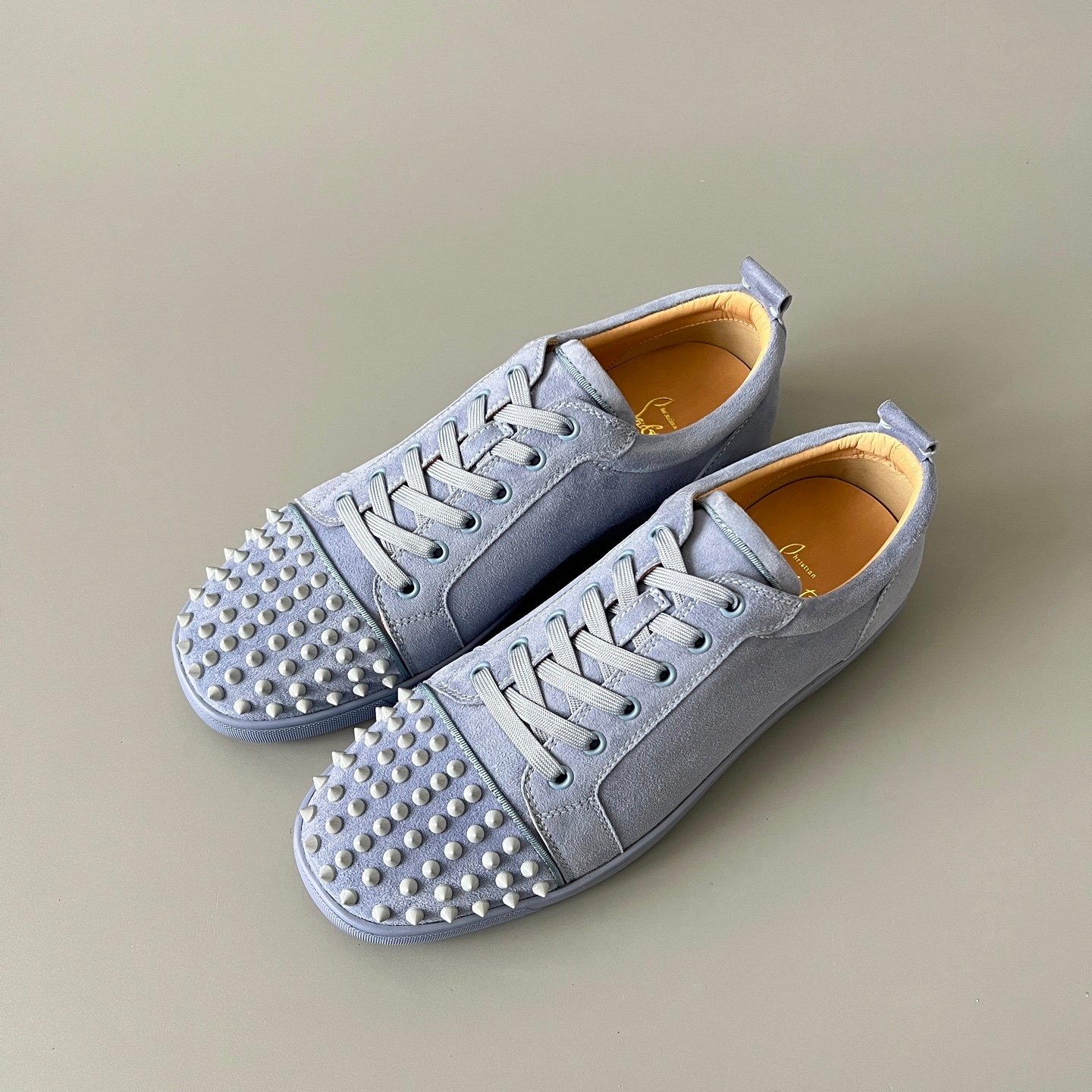 Aurora Custom Christian Louboutin Louis Junior Spikes "Slate Grey" Monochromatic