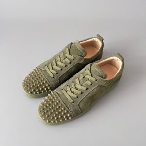 Aurora Custom Christian Louboutin Louis Junior Spikes "Army Olive" Suede