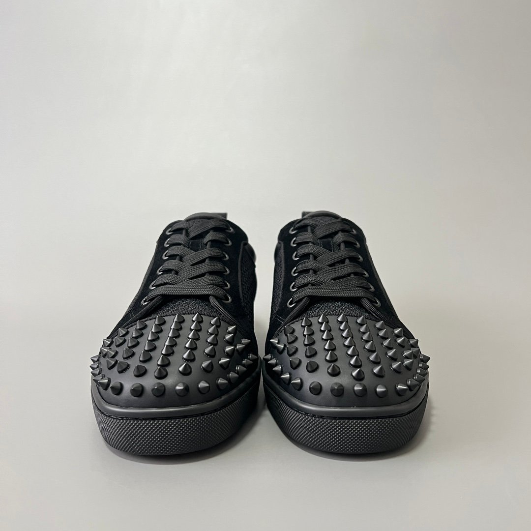 Aurora Custom Christian Louboutin Louis Junior Spikes "Black Tech-Mesh" - Image 3