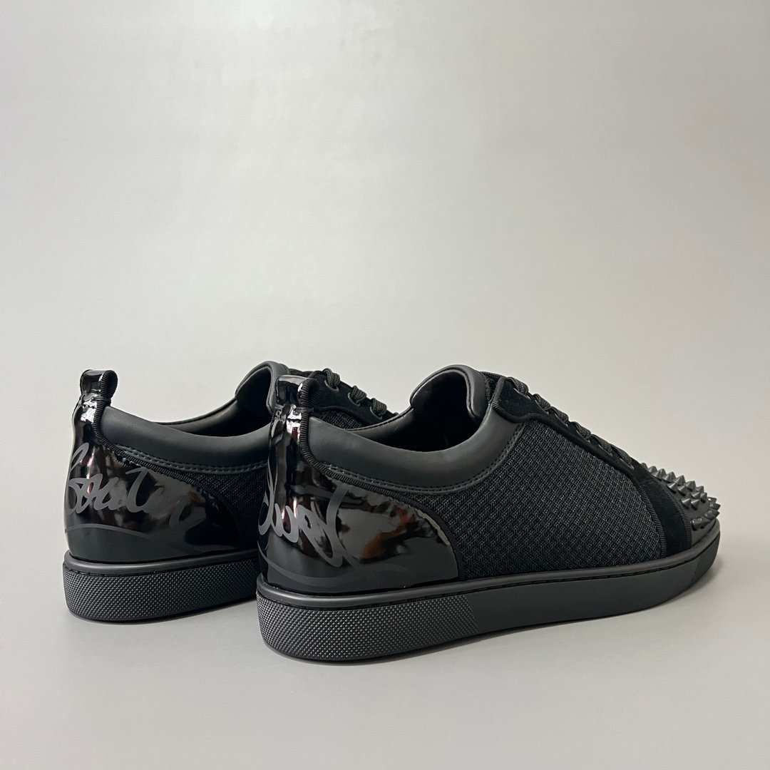 Aurora Custom Christian Louboutin Louis Junior Spikes "Black Tech-Mesh" - Image 5