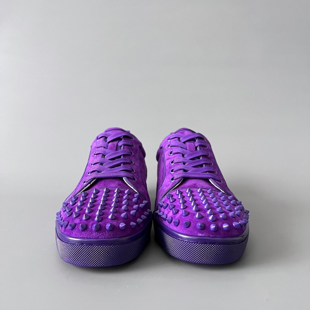 Aurora Custom Christian Louboutin Louis Junior Spikes "Royal Purple Suede" - Image 3