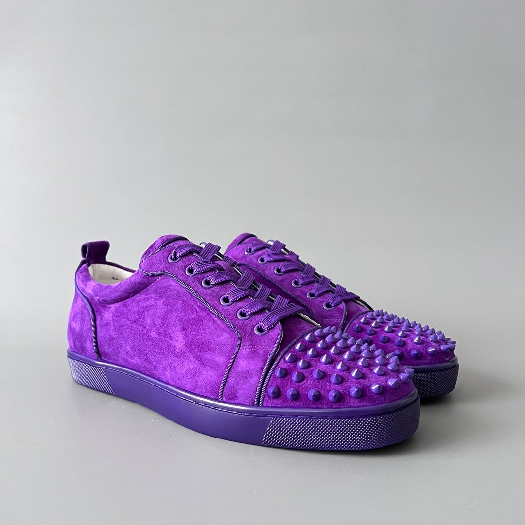 Aurora Custom Christian Louboutin Louis Junior Spikes "Royal Purple Suede" - Image 4