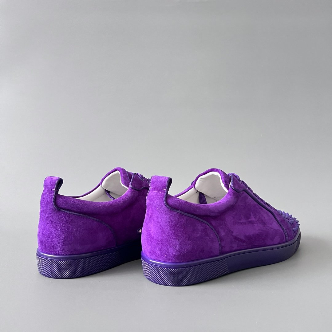 Aurora Custom Christian Louboutin Louis Junior Spikes "Royal Purple Suede" - Image 5