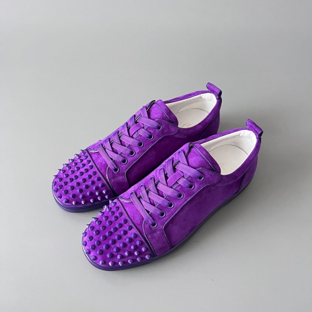 Aurora Custom Christian Louboutin Louis Junior Spikes "Royal Purple Suede"