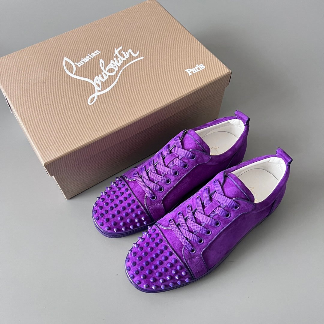 Aurora Custom Christian Louboutin Louis Junior Spikes "Royal Purple Suede" - Image 9