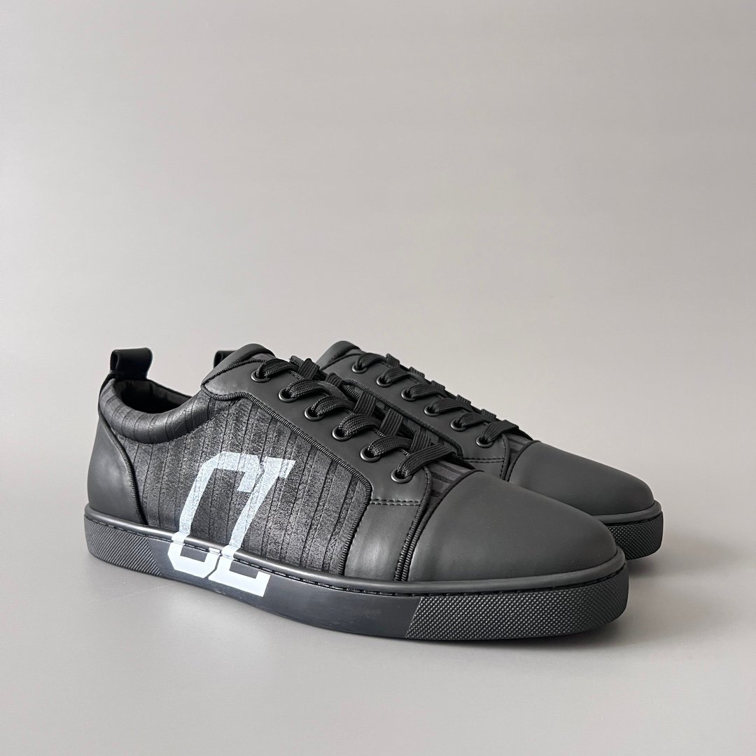 Aurora Custom Studio Christian Louboutin Louis Junior "CL Monogram Ribbed Black" - Image 3
