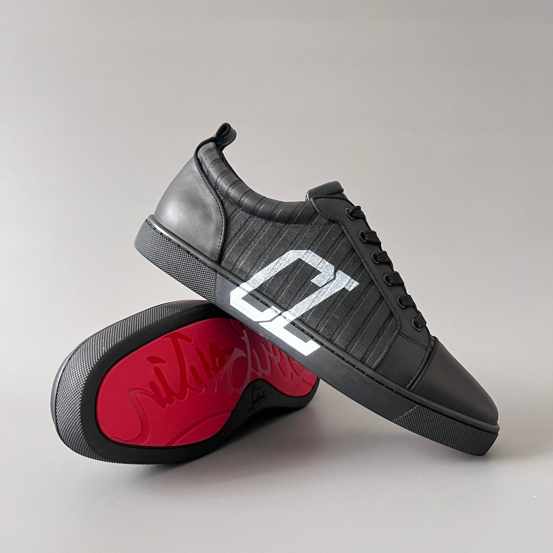 Aurora Custom Studio Christian Louboutin Louis Junior "CL Monogram Ribbed Black" - Image 7