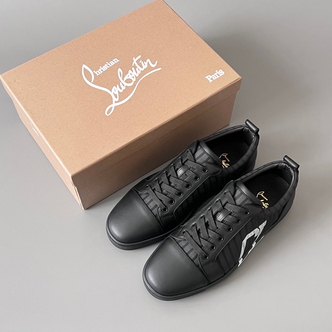 Aurora Custom Studio Christian Louboutin Louis Junior "CL Monogram Ribbed Black" - Image 9
