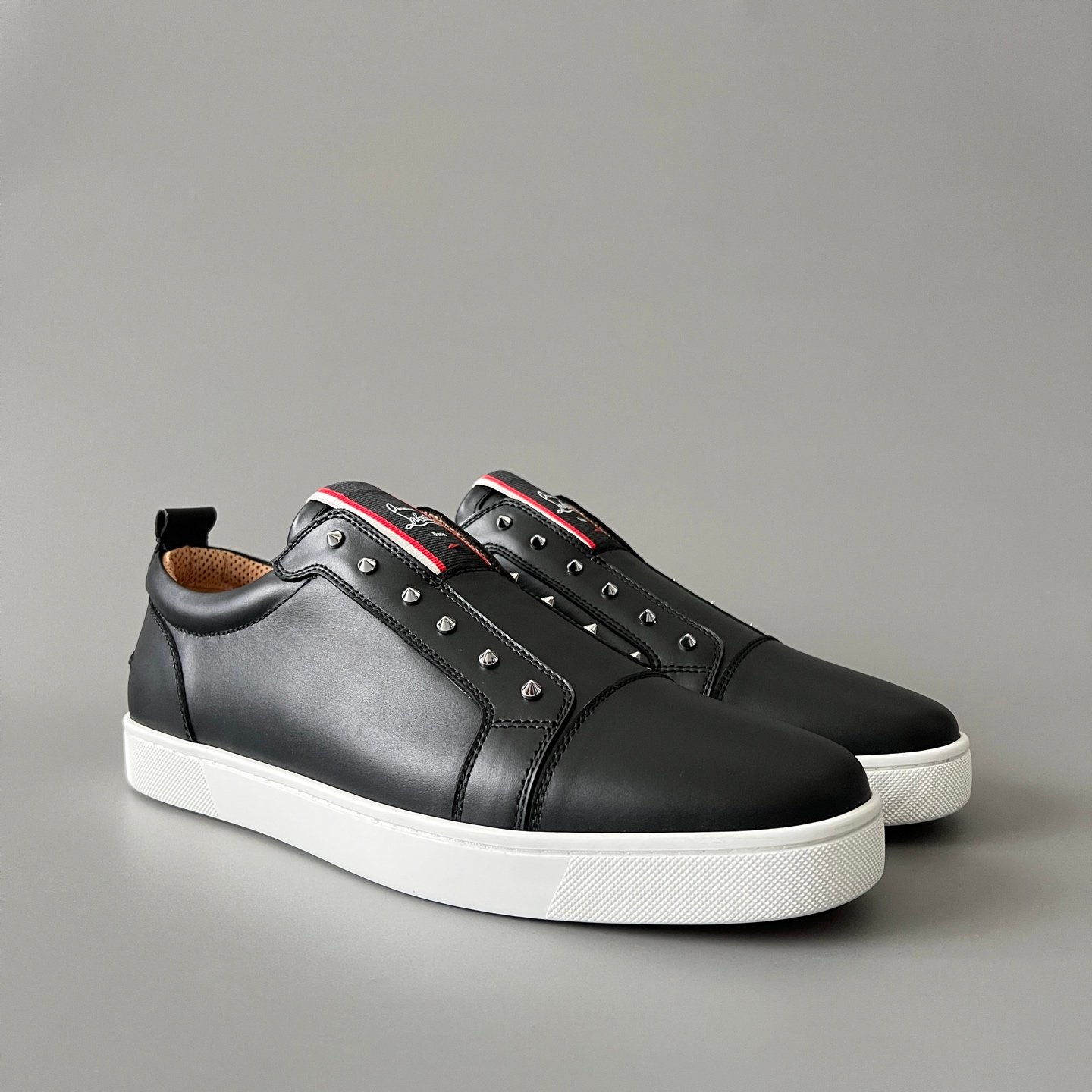 Aurora Custom Christian Louboutin "Urban Stud" Black Leather Slip-On - Image 4