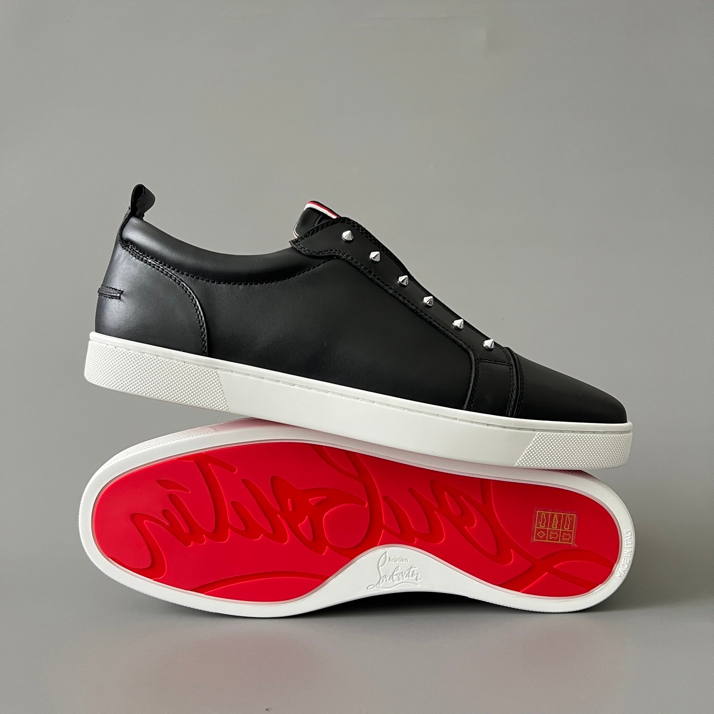 Aurora Custom Christian Louboutin "Urban Stud" Black Leather Slip-On - Image 7