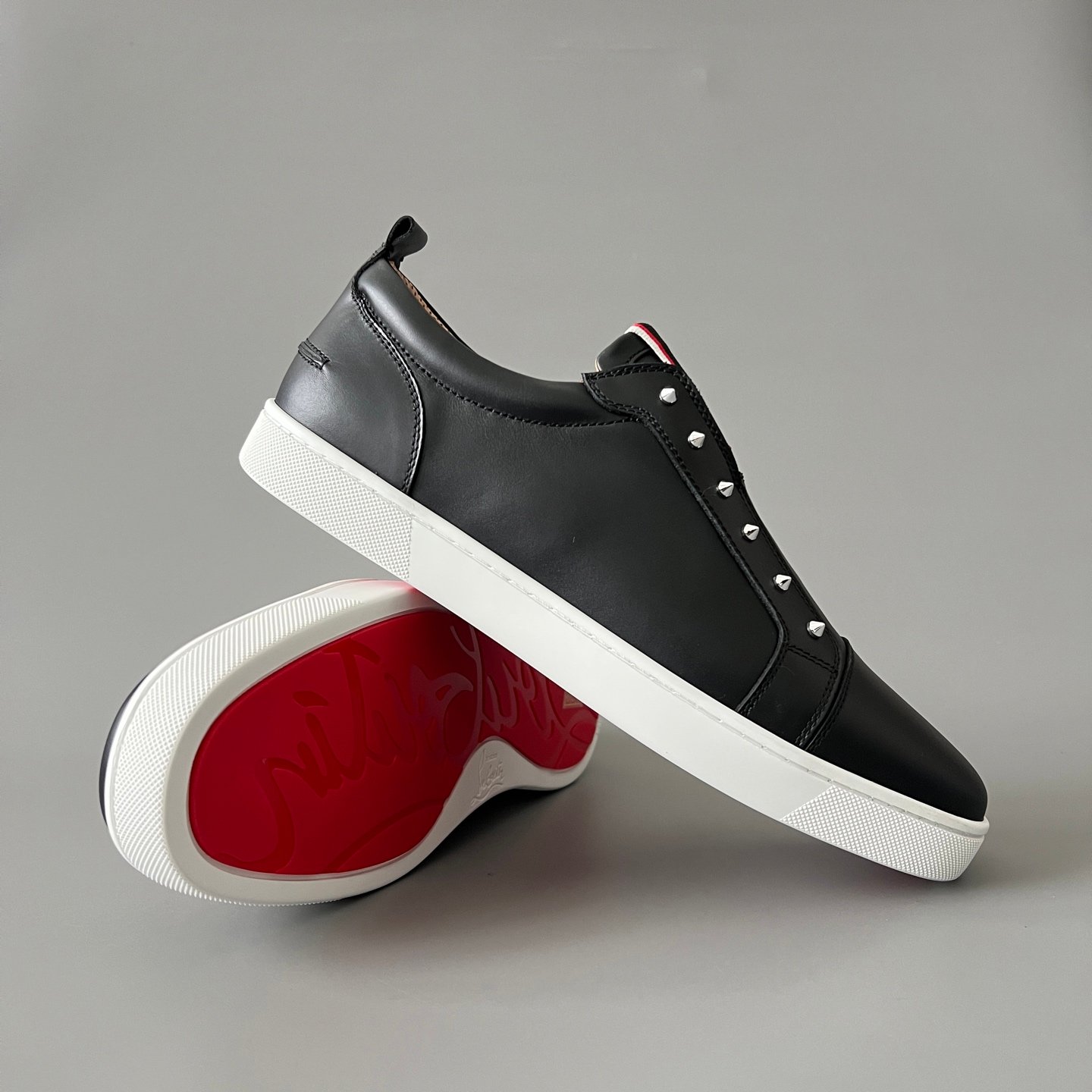 Aurora Custom Christian Louboutin "Urban Stud" Black Leather Slip-On - Image 8